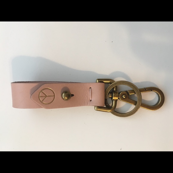 Madewell Accessories - NEW Madewell Leather Key Fob with Peace Sign